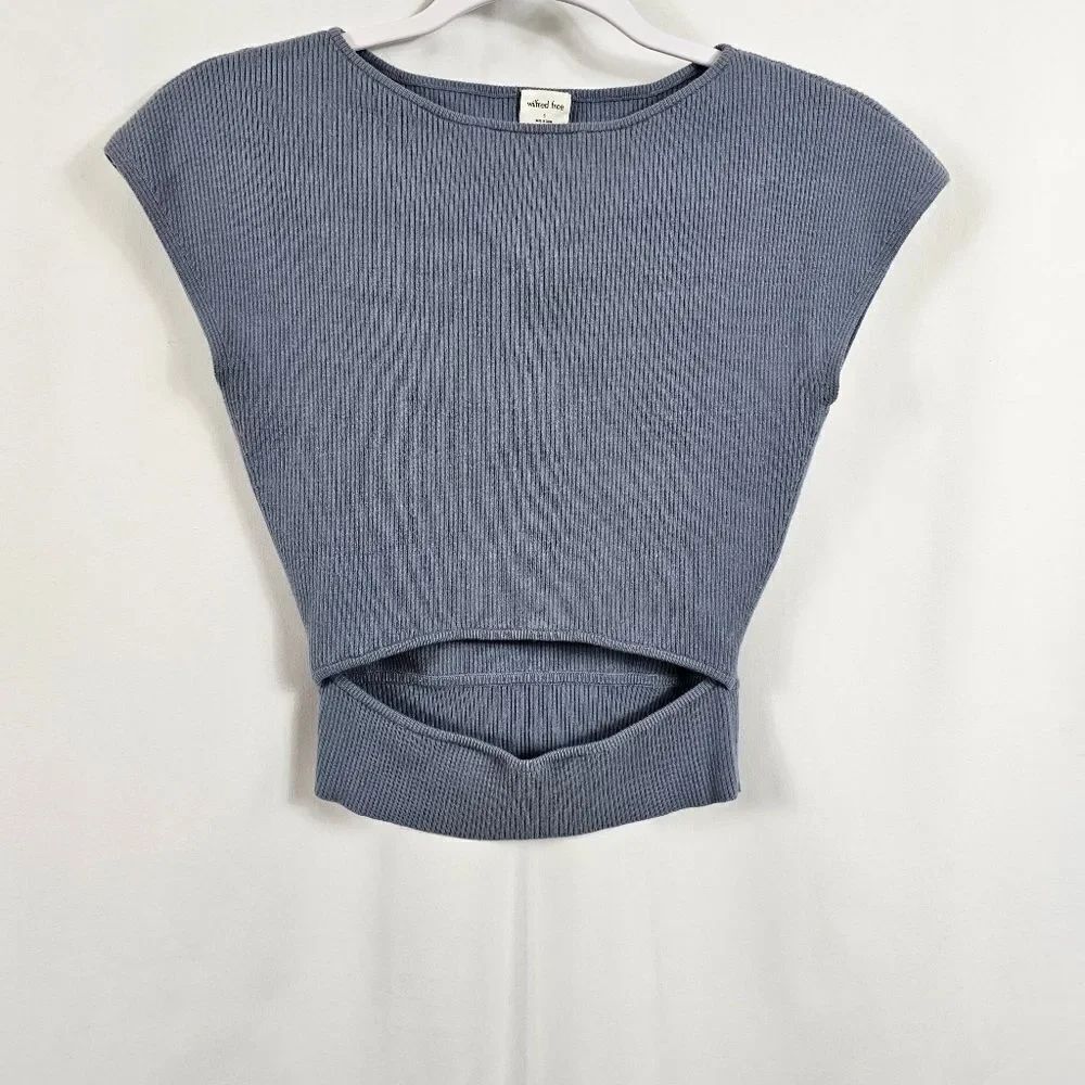 Aritzia Wilfred Free Cutout Top in Blue Gray - Size S